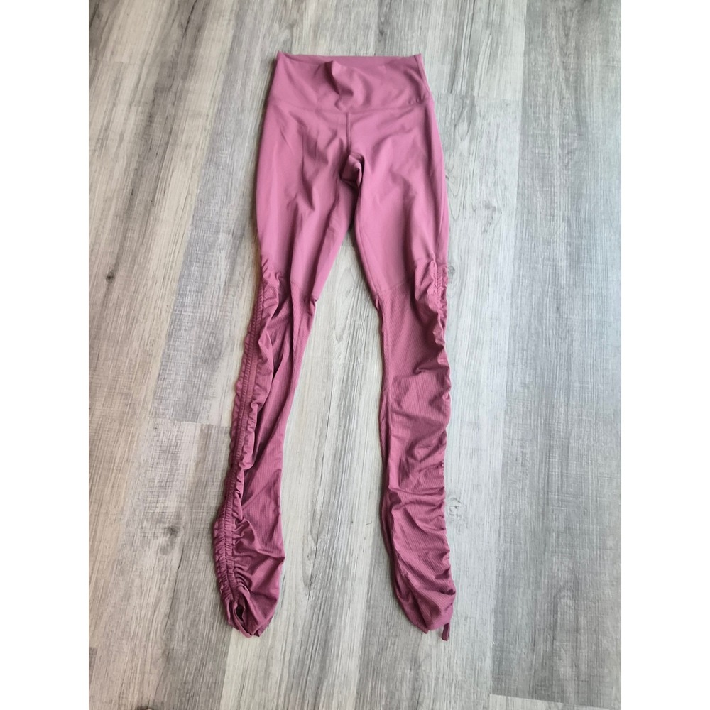 Fabletics XXS Pink Ruched Stacked Leggings High Waisted LG1827300-6015-17010